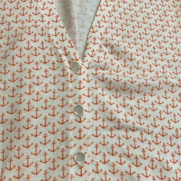 J. Crew Short Sleeve Nautical Print Cardigan - Picture 3 of 3